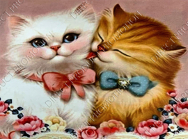 Diamond painting "Two kittens"