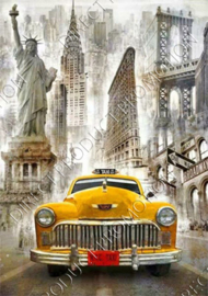 Diamond painting "Taxi in the city"