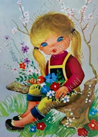 Diamond painting "Girl on stump"