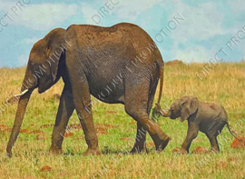 Diamond Painting "Elephant and cub"