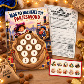 Sinterklaas aftelkalender met stickers | Vul de Sinterklaaszak