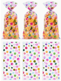 Traktatiezakje | Gekleurde Dots | 12.5 x 27 cm