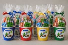 Traktatie stickers | Pixel game | Met naam