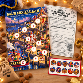 Sinterklaas aftelkalender met stickers | Reis naar pakjesavond
