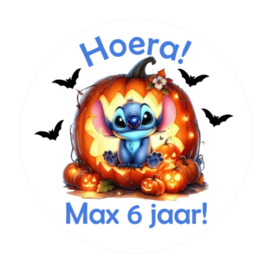 Traktatiestickers | Stitch Halloween | Met naam