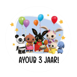 Bing traktatiesticker met naam