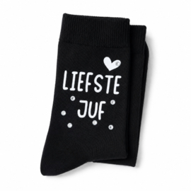 Sokken voor de Juf met strass steentjes | Zwart | Maat 36-38