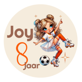 Traktatiestickers | Voetbal meisje | Met naam
