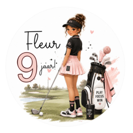 Golf traktatiesticker met naam