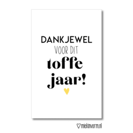 Mini Kaartje | Dank je wel voor dit toffe jaar!