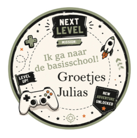 Traktatiestickers | Next level | Met naam