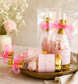 Champagne flesje | Snoephartjes | Bedankt lieve juf!