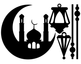 Raamsticker | Moskee in maan met lantaarns