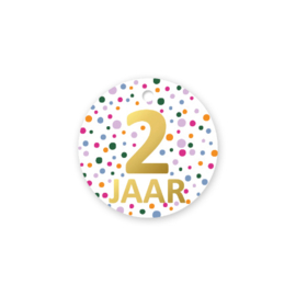 Cadeau en traktatielabel | 2 jaar | Rond