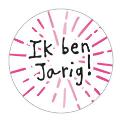 Sticker | Ik ben jarig roze