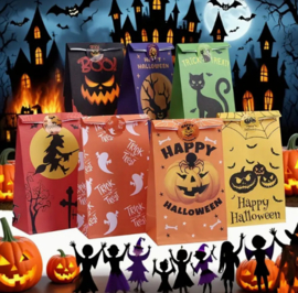 Papieren traktatiezakjes | Halloween | Met sluitstickers