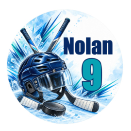 IJshockey traktatiesticker met naam
