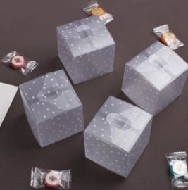 Kubusdoosje | Witte stip | 5 stuks