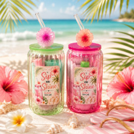 Glazen drinkbeker juf | Sip en Shine cadeau