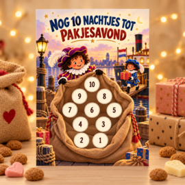 Sinterklaas aftelkalender met stickers | Vul de Sinterklaaszak