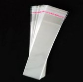 Transparant cellofaanzakje | Met plakstrip | 6 x 21 cm langwerpig