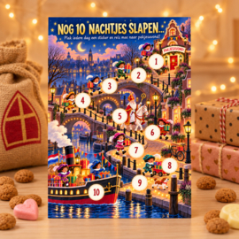 Sinterklaas aftelkalender met stickers | Reis naar pakjesavond