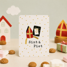 Wenskaart | A6 Sint & Piet met Mijter