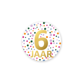 Cadeau en traktatielabel | 6 jaar | Rond