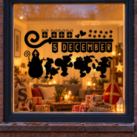 Herbruikbare Raamstickers | Sinterklaas | 5 december