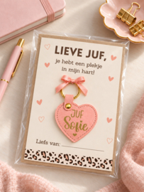 Sleutelhanger voor de juf met naam