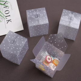 Kubusdoosje | Witte stip | 5 stuks