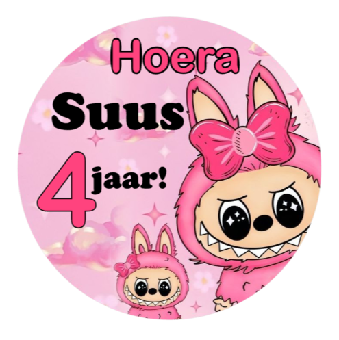 Traktatiestickers | Labubu | Met naam