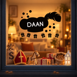 Herbruikbare Raamstickers | Pietenmuts |  Met naam