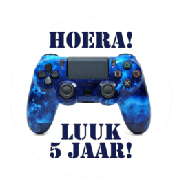 Game controller traktatiesticker met naam