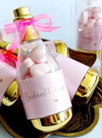 Champagne flesje | Snoephartjes | Bedankt lieve juf!
