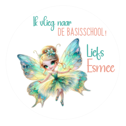 Traktatiestickers | Elfje | Ik vlieg naar de basisschool | Met naam