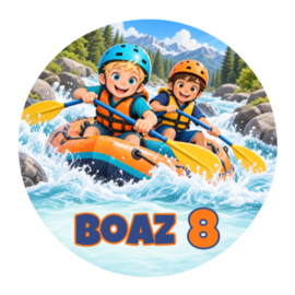 Rafting traktatiestickers met naam