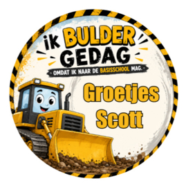 Traktatiestickers | Ik bulder gedag | Met naam