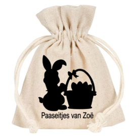 Pasen | stoffenzakje | Paaseitjes voor |Met naam