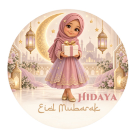 Eid Mubarak traktatiesticker meisje
