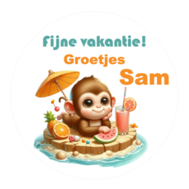 Traktatiestickers | Fijne vakantie | Met naam