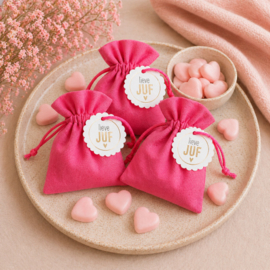 Cadeau zakje Juf | Met zeepjes