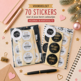 Stickerpakket | Kerst | Mix van 70 stuks