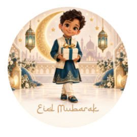 Eid Mubarak traktatiesticker jongen