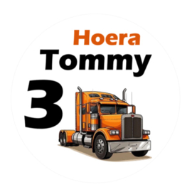 Traktatiestickers | Vrachtwagen | Met naam