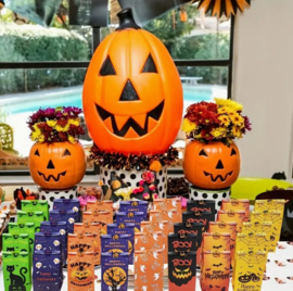 Papieren traktatiezakjes | Halloween | Met sluitstickers