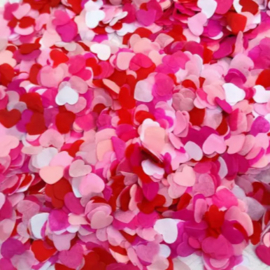 Confetti | Hartjes | rood - wit- roze