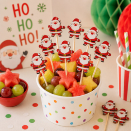 Traktatieprikkers | Kerstman | 10 stuks