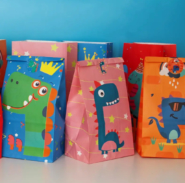 Traktatie stazak |  Dino thema | 13 x 8 x 24 cm