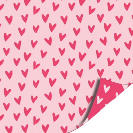 Rol inpakpapier | Hartjes voor jou Roze | 3 meter